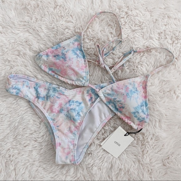 NWT ONIA Tie Dye Triangle Bikini Set - Picture 1 of 7